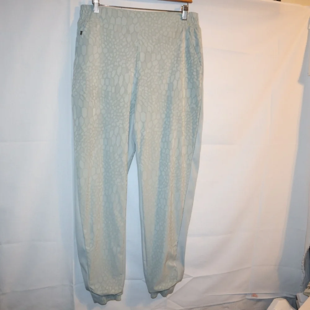Athleta Brooklyn Lined Textured Jogger Pants Lined Serpentine Coast Green Sz 12 - Picture 4 of 12